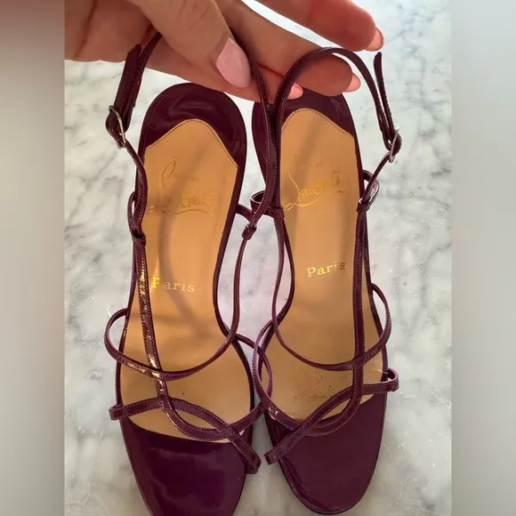 ✨RARE - Christian Louboutin Women's Purple Strappy Sandals 4.5in Sz 39.5✨