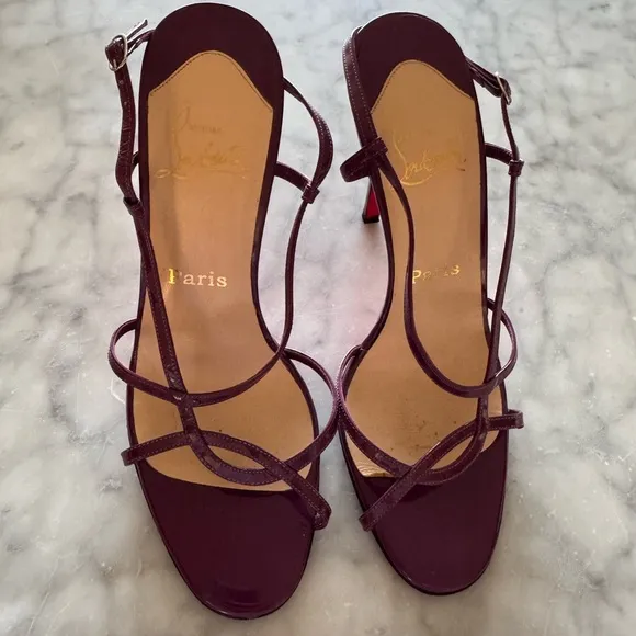 ✨RARE - Christian Louboutin Women's Purple Strappy Sandals 4.5in Sz 39.5✨