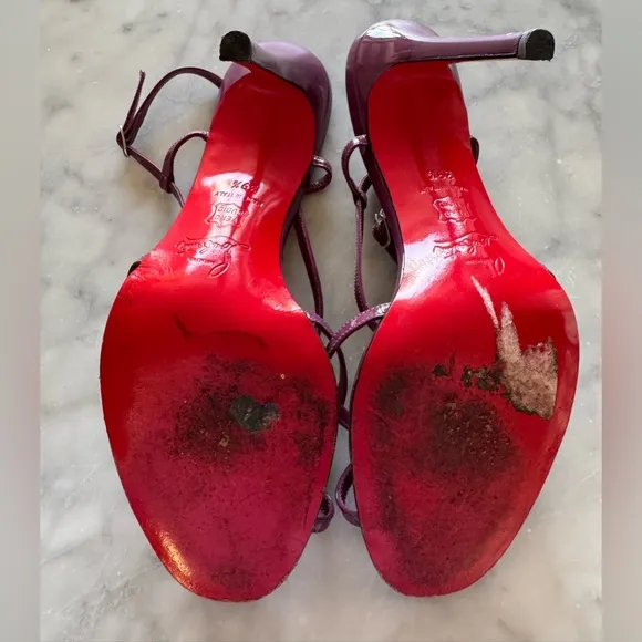 ✨RARE - Christian Louboutin Women's Purple Strappy Sandals 4.5in Sz 39.5✨