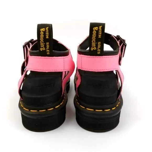 RARE Dr. Martens Pink Lemonade Hydro Leather Strap Sandals