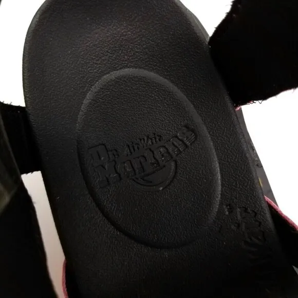 RARE Dr. Martens Pink Lemonade Hydro Leather Strap Sandals