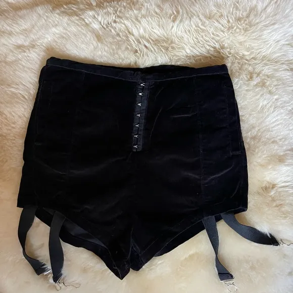 Rare UNIF Velvet Garter Shorts — Archived — Size S — Perfect Condition