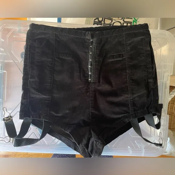 Rare UNIF Velvet Garter Shorts — Archived — Size S — Perfect Condition