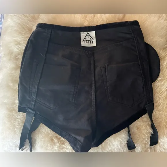 Rare UNIF Velvet Garter Shorts — Archived — Size S — Perfect Condition