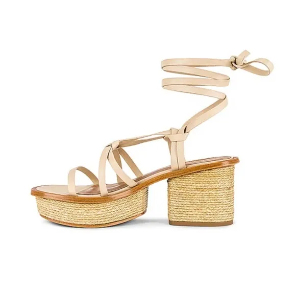 Raye Claudia Heel in Nude platform sandals strappy 6.5