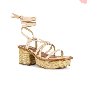 Raye Claudia Heel in Nude platform sandals strappy 6.5