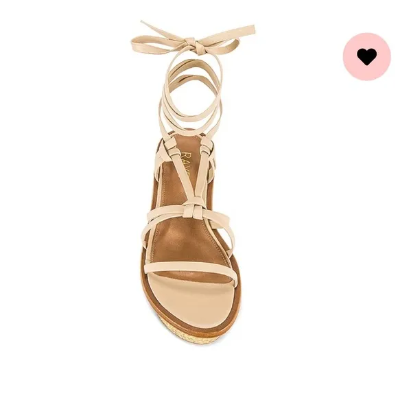 Raye Claudia Heel in Nude platform sandals strappy 6.5