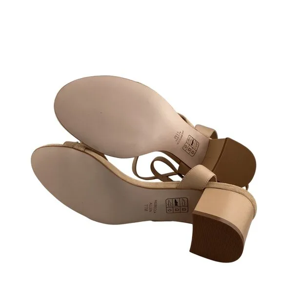 Rebecca Allen The Block Sandy Heeled Sandal Nude IV‎ Size 11 NWB Strappy Block