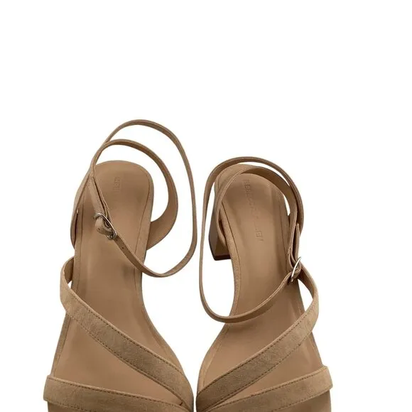 Rebecca Allen The Block Sandy Heeled Sandal Nude IV‎ Size 11 NWB Strappy Block