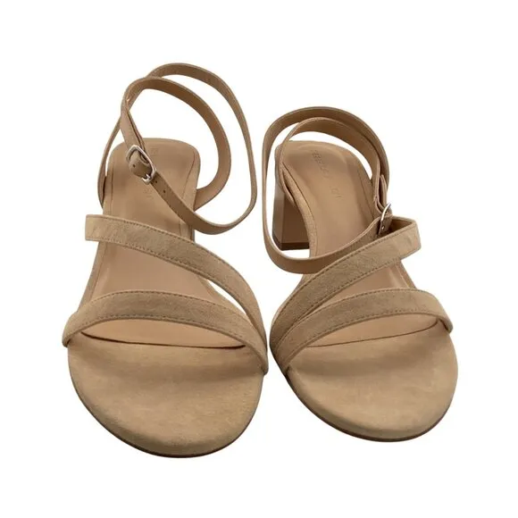 Rebecca Allen The Block Sandy Heeled Sandal Nude IV‎ Size 11 NWB Strappy Block