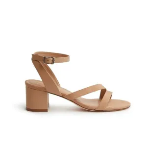 Rebecca Allen The Block Sandy Heeled Sandal Nude IV‎ Size 11 NWB Strappy Block