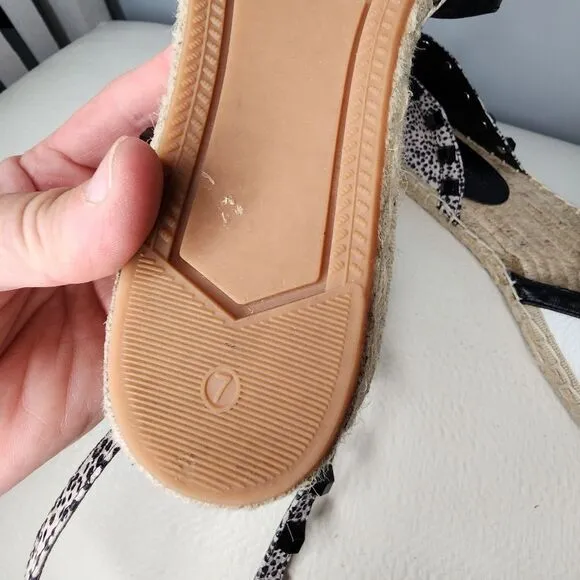 REBECCA MINKOFF GILLES STUDDED LEATHER ESPADRILLE ANKLE STRAP SANDALS SZ 7