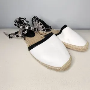 REBECCA MINKOFF GILLES STUDDED LEATHER ESPADRILLE ANKLE STRAP SANDALS SZ 7
