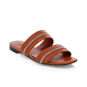 REBECCA MINKOFF Marciann Zipper Leather Mules Size 6.5