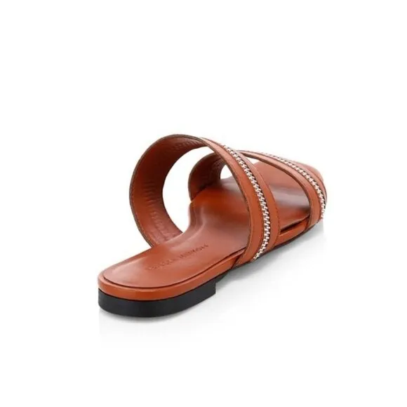 REBECCA MINKOFF Marciann Zipper Leather Mules Size 6.5