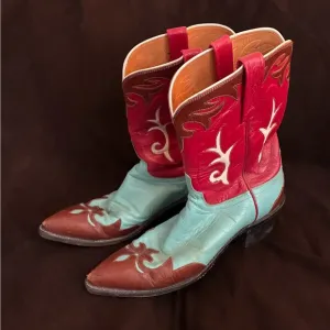 Red and Blue Western Cowboy Boots