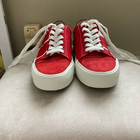 Red canvas sneakers