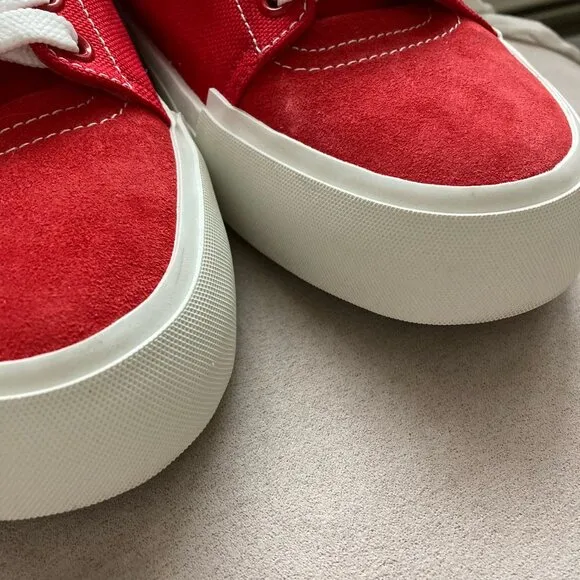Red canvas sneakers
