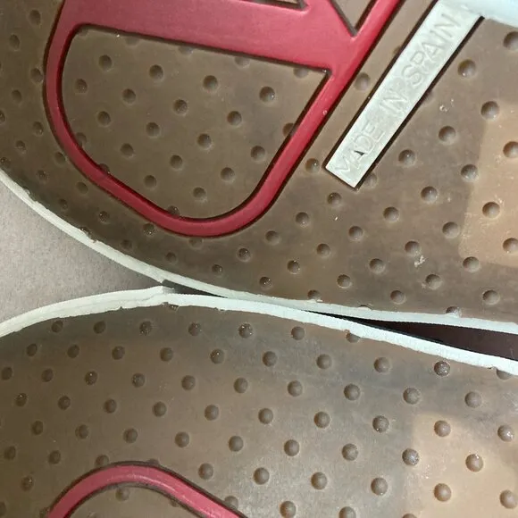 Red canvas sneakers