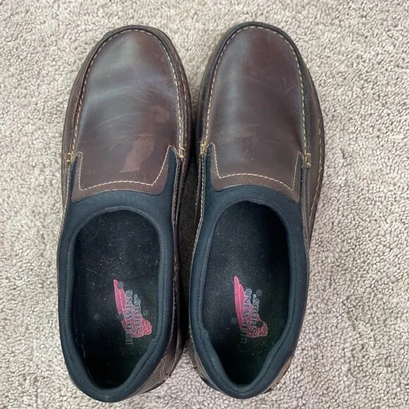 Red Wing Loafers Mens 9 Brown Leather Slip On Oil Resistant Slip Resistant #4054