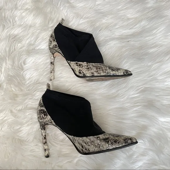 Reed Krakoff Snakeskin Stretch Jersey Ankle Boots