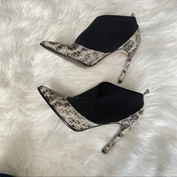 Reed Krakoff Snakeskin Stretch Jersey Ankle Boots