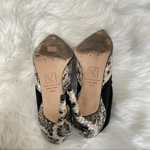 Reed Krakoff Snakeskin Stretch Jersey Ankle Boots