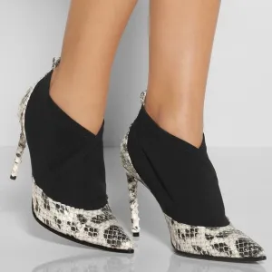Reed Krakoff Snakeskin Stretch Jersey Ankle Boots