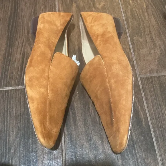 Reformation cognac suede loafers size 9