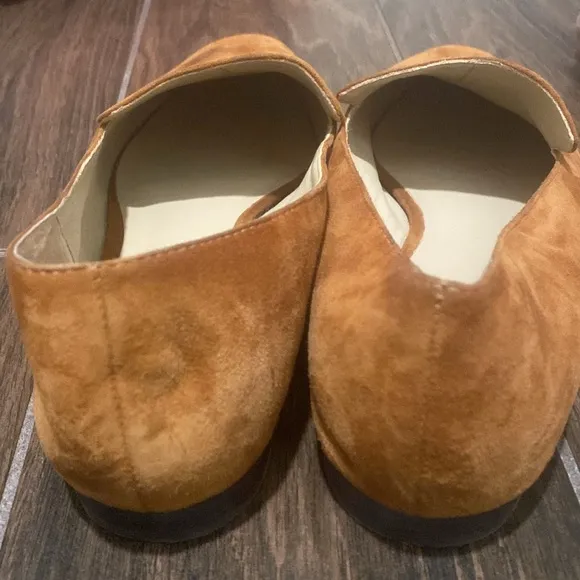 Reformation cognac suede loafers size 9