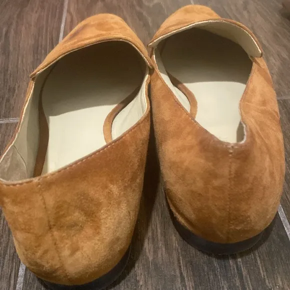 Reformation cognac suede loafers size 9