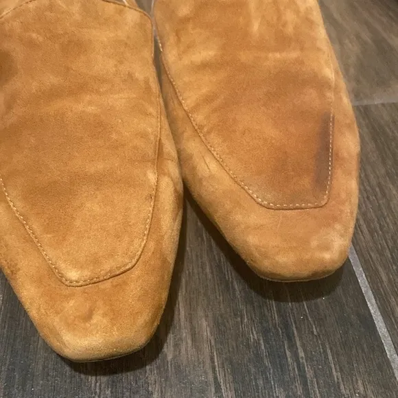 Reformation cognac suede loafers size 9
