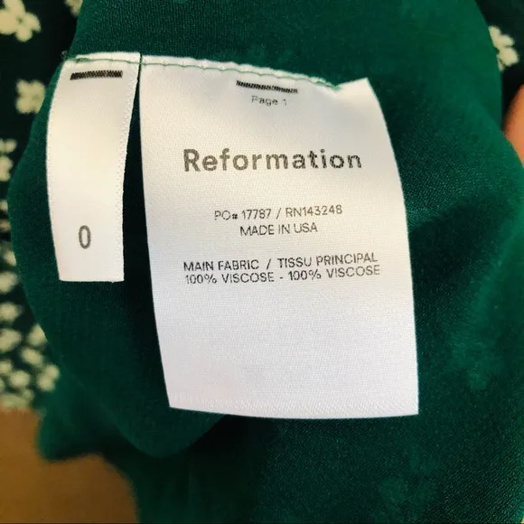 Reformation floral dress size 0