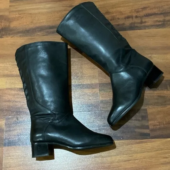 Regence Canada Black Leather Riding  Boots SIZE 9.5