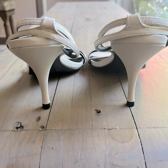 Reiss Bali Heeled Strappy Stiletto Sandals in Off White Size 40, US 9.5
