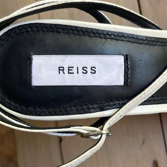 Reiss Bali Heeled Strappy Stiletto Sandals in Off White Size 40, US 9.5
