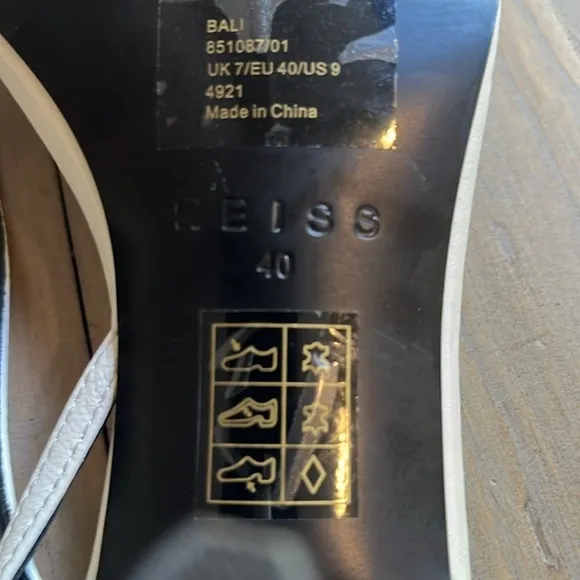 Reiss Bali Heeled Strappy Stiletto Sandals in Off White Size 40, US 9.5