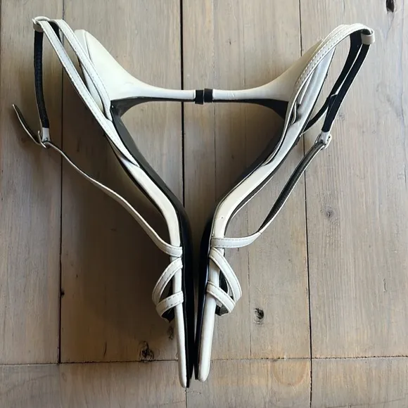 Reiss Bali Heeled Strappy Stiletto Sandals in Off White Size 40, US 9.5
