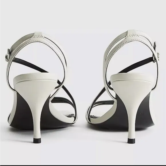 Reiss Bali Heeled Strappy Stiletto Sandals in Off White Size 40, US 9.5