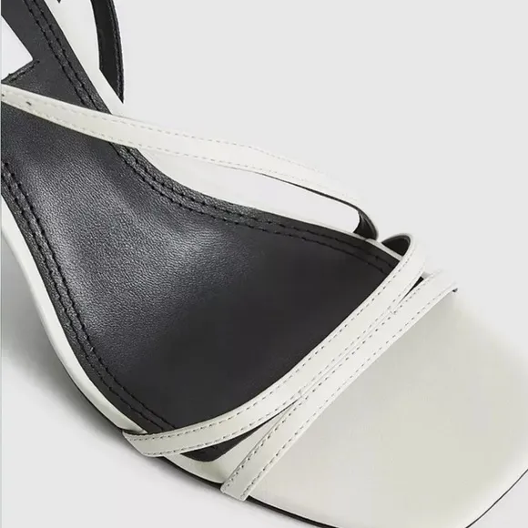 Reiss Bali Heeled Strappy Stiletto Sandals in Off White Size 40, US 9.5