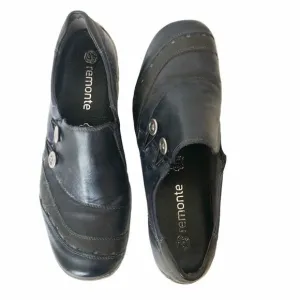 Remonte  Blue leather slip on loafers