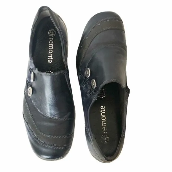 Remonte  Blue leather slip on loafers