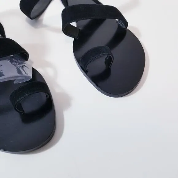 Revolve Raye Black Toe Ring Strappy Sandals