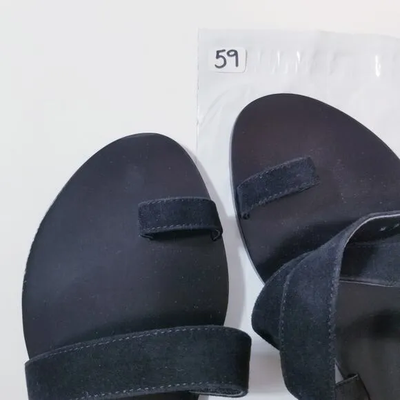 Revolve Raye Black Toe Ring Strappy Sandals