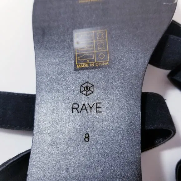Revolve Raye Black Toe Ring Strappy Sandals