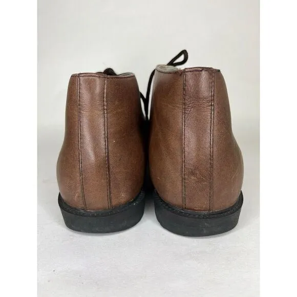 Rhea Chukka Brown Leather Lace Up Desert Ankle Boots Men Sz 10.5M US/44EU