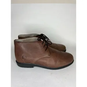 Rhea Chukka Brown Leather Lace Up Desert Ankle Boots Men Sz 10.5M US/44EU