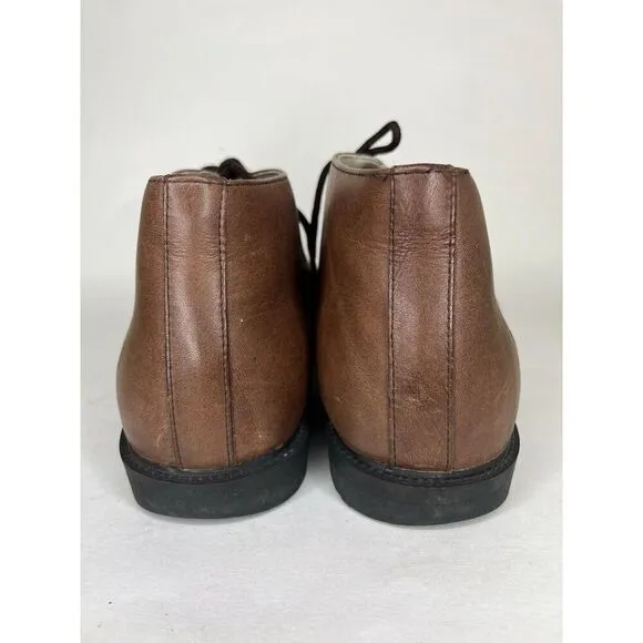 Rhea Chukka Brown Leather Lace Up Desert Ankle Boots Men Sz 10.5M US/44EU