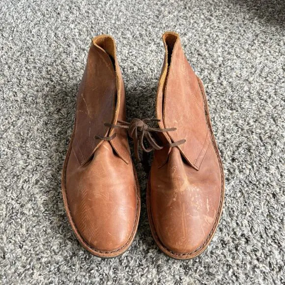 Rhodes Chukka Desert Brown Leather Crepe Sole Boots Mens Size 11 New READ