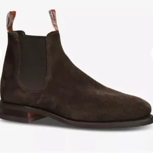 R.M. Williams Elegant Brown Chelsea Boots with Suede Fit